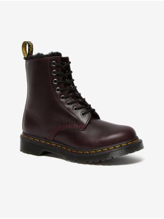 Vínové kotníkové kožené boty Dr. Martens 1460 Serena 8 Eye