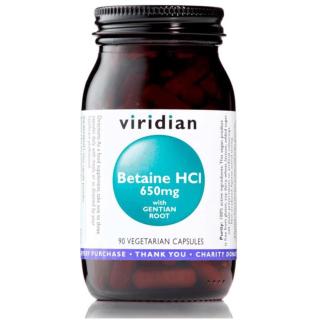 Viridian Nutrition Betaine HCL 650 mg podpora zažívání 90 ks