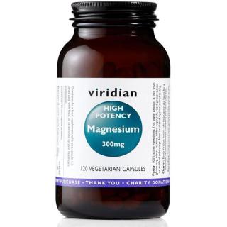 Viridian Nutrition High Potency Magnesium 300 mg kapsle pro podporu snížení míry únavy a vyčerpání 120 cps