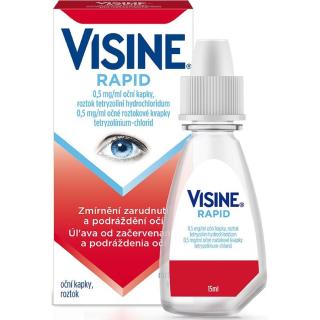 Visine Visine Rapid 0,5 mg/ml oční kapky, roztok pro osvěžení unavených očí 15 ml