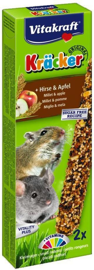 Vitakraft dvojitá tyčinka s prosem a jablkem pro myši a malé hlodavce 2 ks