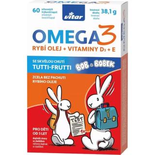 Vitar Kids Omega 3 a vitaminy D3 + E 60 kapslí