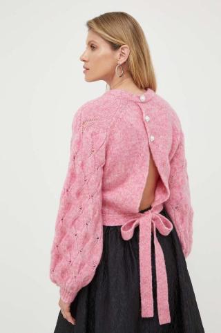 Vlněný svetr Custommade Tilia dámský, růžová barva