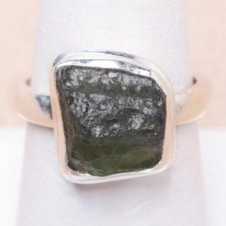 Vltavín prsten stříbro Ag 925 62532 - 56 mm , 4,8 g