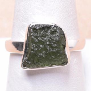 Vltavín prsten stříbro Ag 925 R18 - 62 mm , 4,1 g