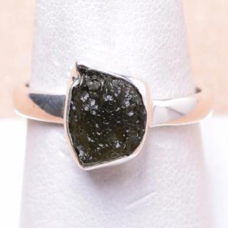 Vltavín prsten stříbro Ag 925 R2 - 58 mm , 3,6 g