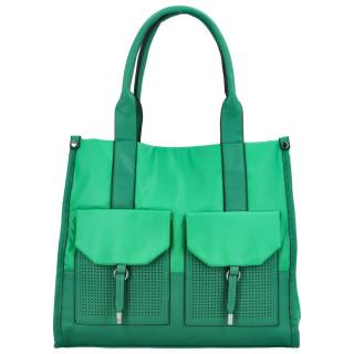 Výrazná dámská koženková kabelka Dona, zelená