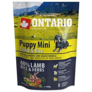 Vzorek Ontario Puppy Mini Lamb & Rice 100g