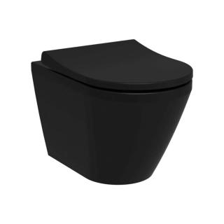 WC závěsné Vitra Integra Rim-Ex včetně sedátka se soft close, zadní odpad, černý 7041-083-6285