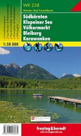 WK 238 Südkärnten, Klopeiner See, Völkermarkt, Bleiburg, Karawanken, Wanderkarte 1:50 000/mapa