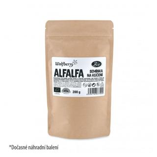 WOLFBERRY Alfalfa semínka vojtěšky semínka na klíčení 200 g BIO