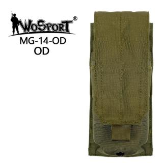 Wosport Sumka Single MOLLE na zásobník M4/M16 s chlopní - zelená
