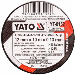 Yato YT-8152 Izolační Páska 12MM X 10M Černá