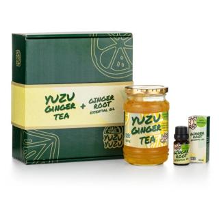 YUZU Zdravý Yuzu Ginger Tea 500 g + YUZU 100% Ginger root essential oil 10 ml
