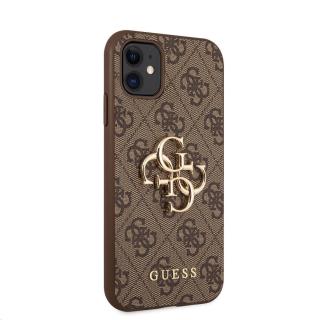 Zadní kryt Guess PU 4G Metal Logo GUHCN614GMGBR pro Apple iPhone 11, hnědá