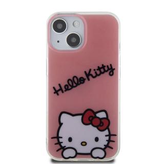 Zadní kryt Hello Kitty IML Daydreaming Logo pro Apple iPhone 15, růžová