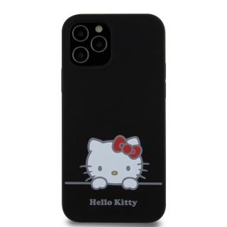 Zadní kryt Hello Kitty Liquid Silicone Daydreaming Logo pro Apple iPhone 12/12 Pro, black