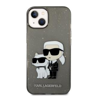 Zadní kryt Karl Lagerfeld IML Glitter Karl and Choupette NFT pro Apple iPhone 14 Plus, černá