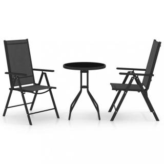 Zahradní bistro set 3 ks Dekorhome Černá,Zahradní bistro set 3 ks Dekorhome Černá