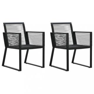 Zahradní polyratanové židle 2 ks černá Dekorhome,Zahradní polyratanové židle 2 ks černá Dekorhome