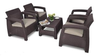 Zahradní set Allibert Corfu Quattro  - Brown