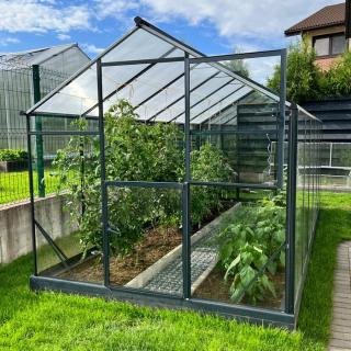 Zahradní skleník Gampre SANUS PRO XL-18, antracit, 6 mm