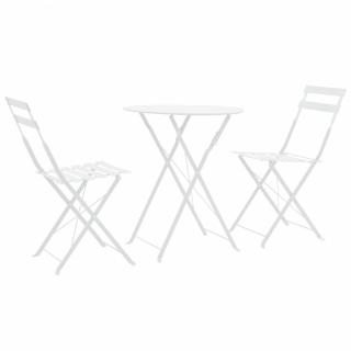 Zahradního bistro set 3 ks ocel Dekorhome Bílá,Zahradního bistro set 3 ks ocel Dekorhome Bílá