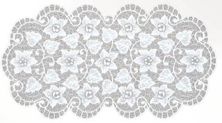 Žakárový ubrus - běhoun VICTOR různé rozměry bílá MyBestHome Rozměr: 40x80 cm