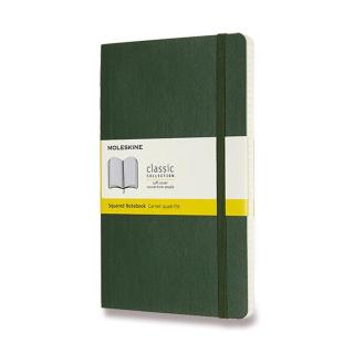 Zápisník Moleskine - měkké desky L, čtverečkovaný, tmavě zelený