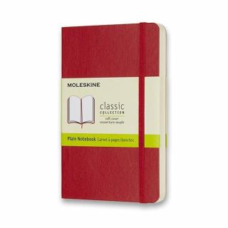 Zápisník Moleskine - měkké desky S, čistý, červený