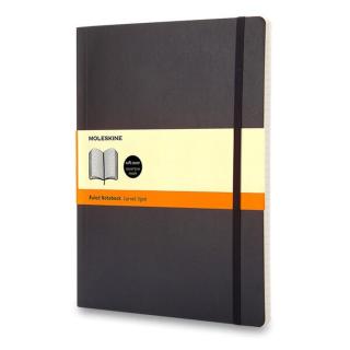 Zápisník Moleskine - měkké desky XL, linkovaný, černý