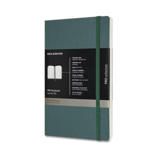 Zápisník Moleskine Professional - měkké desky L, tmavě zelený, číslované strany