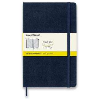 Zápisník Moleskine - tvrdé desky L, čtverečkovaný, tmavě modrý