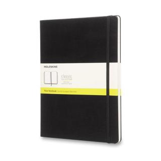 Zápisník Moleskine - tvrdé desky XL, čistý, černý