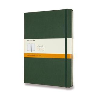 Zápisník Moleskine - tvrdé desky XL, linkovaný, tmavě zelený
