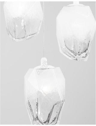 Závěsné svítidlo ICE bílé sklo s přechody a bílý kov G9 3x5W 230V IP20 bez žárovky - NOVA LUCE