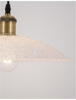 Závěsné svítidlo SANGRO diamantové bílé sklo zlatý kov E27 1x12W 230V IP20 bez žárovky - NOVA LUCE