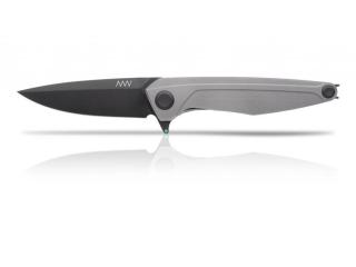 Zavírací nůž ANV® Z300 Titanium Frame Lock - Šedá rukojeť, černá čepel - DLC