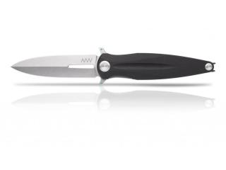 Zavírací nůž ANV® Z400 Dural Liner Lock – Černá rukojeť, Šedá čepel – Stone Wash