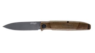 Zavírací nůž Blue Wood BWK 5 Walther® – Šedá čepel - Titanium coating, Hnědá