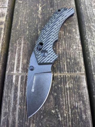 Zavírací nůž Red E. Willumsen® – Černá čepel - Stone Wash, OD/Black