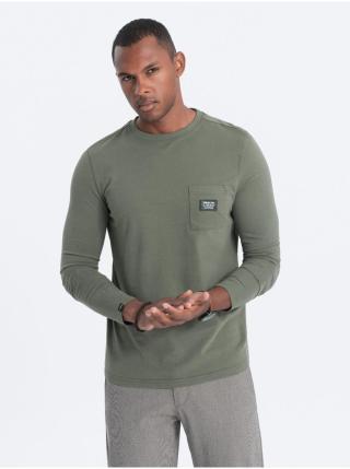 Zelené pánské tričko Ombre Clothing