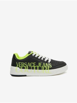 Zeleno-černé pánské kožené tenisky Versace Jeans Couture
