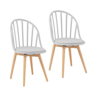 Židle – sada 2 kusů – Royal Catering – do 150 kg – opěradlo s otvory – bílá barva