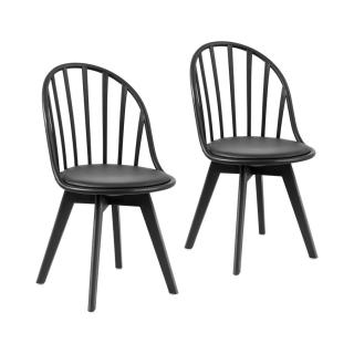 Židle – sada 2 kusů – Royal Catering – do 150 kg – otevřené opěradlo – vycentrované nohy – černá barva