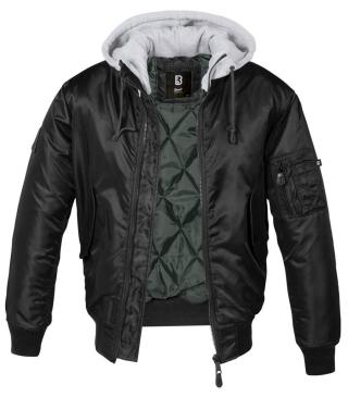 Zimní bunda MA1 Sweat Hooded Brandit® – Černá / šedá