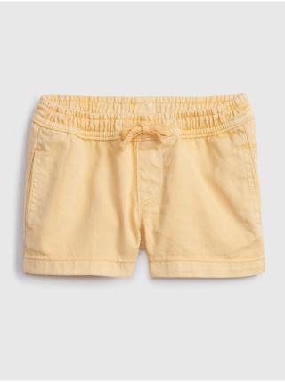 Žluté holčičí dětské kraťasy pull-on shorts