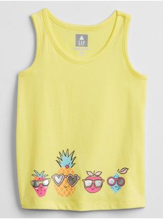 Žluté holčičí dětské tričko graphic tank top GAP