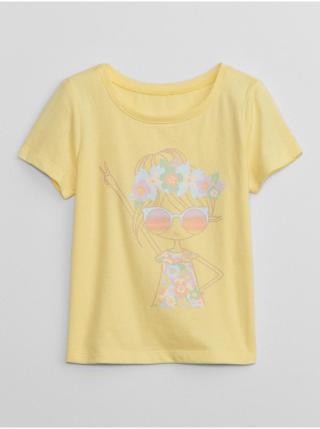 Žluté holčičí tričko s potiskem GAP