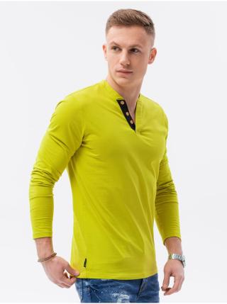 Žluté pánské tričko Ombre Clothing L133